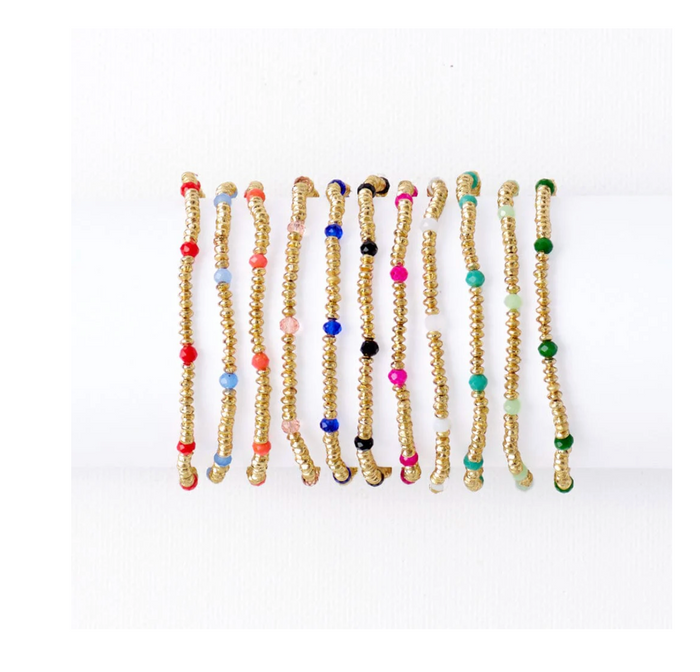 Ashley Crystal Stretch Bracelet Blush/Gold