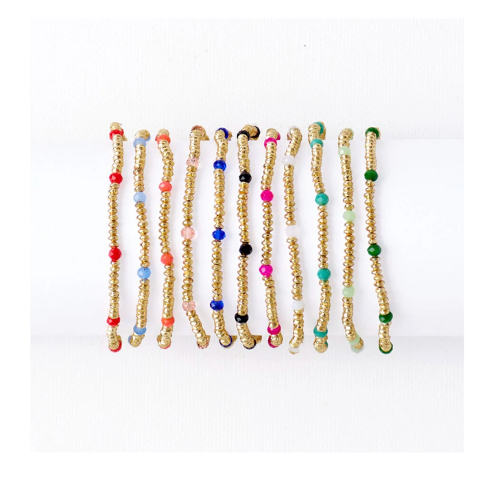 Ashley Crystal Stretch Bracelet Coral/Gold