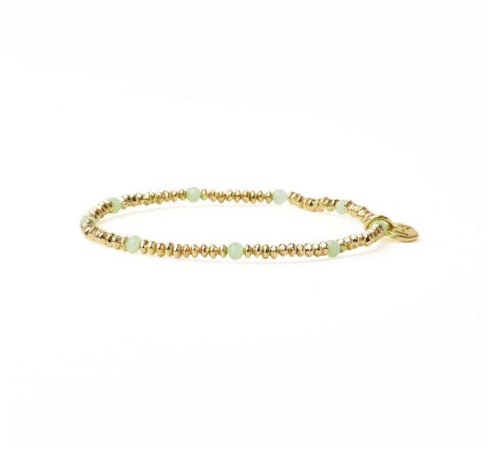 Ashley Crystal Stretch Bracelet Mint/Gold