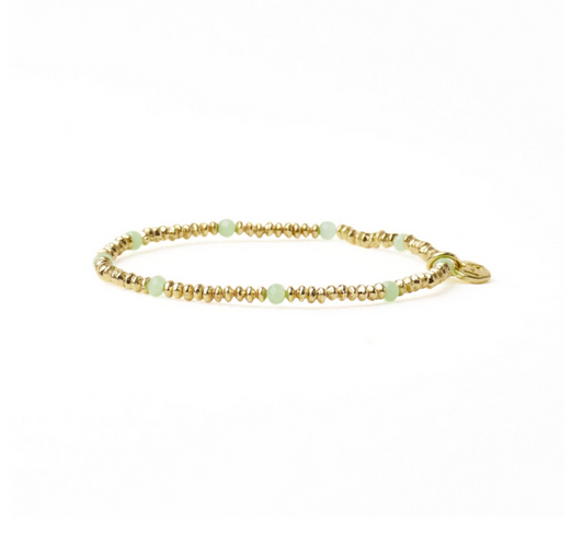 Ashley Crystal Stretch Bracelet Mint/Gold