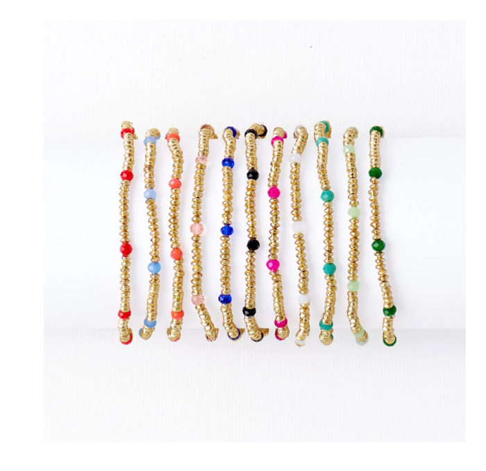 Ashley Crystal Stretch Bracelet Mint/Gold