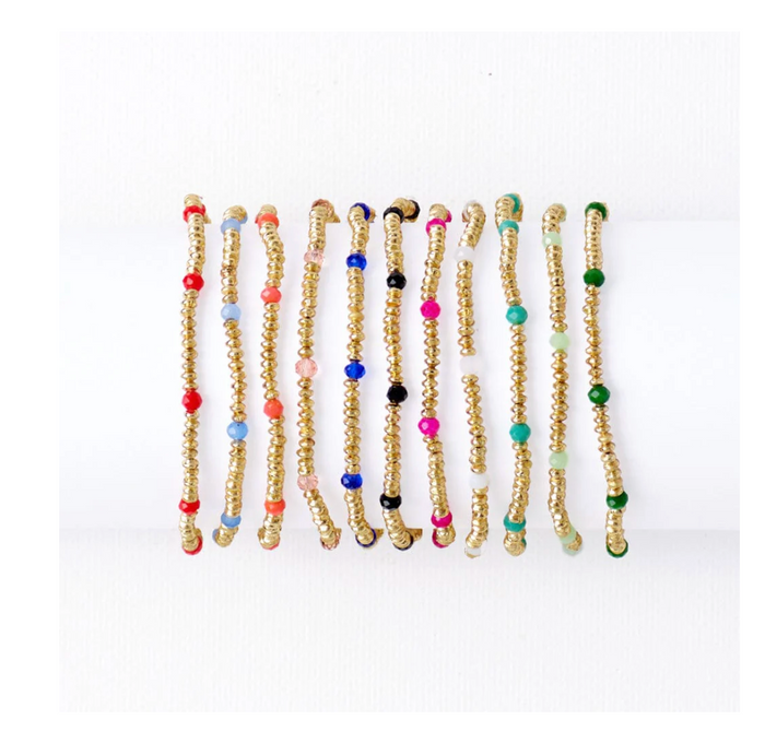 Ashley Crystal Stretch Bracelet Red/Gold
