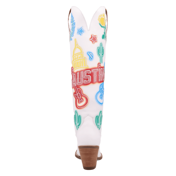PRODUCT SHOT AUSTIN LEATHER BOOT AT 180 DEGREE BACK ANGLE