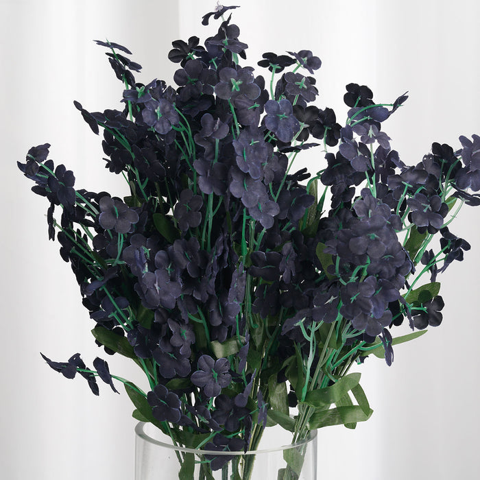 Baby Breath Bush Artificial Silk Flowers - Navy Blue