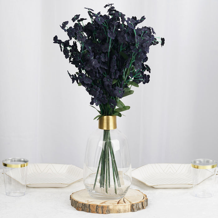 Baby Breath Bush Artificial Silk Flowers - Navy Blue