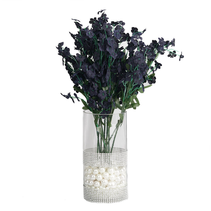 Baby Breath Bush Artificial Silk Flowers - Navy Blue