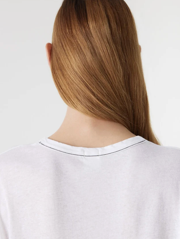 Bassike Curved Hem Htg L/S T-Shirt - White