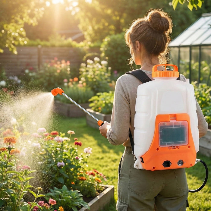 Battery Powered Backpack Sprayer 4 Gal Tank 0 to 90 PSI Adjustable Pressure