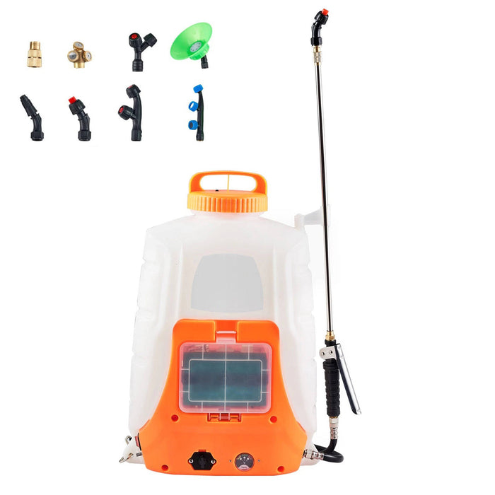 Battery Powered Backpack Sprayer 4 Gal Tank 0 to 90 PSI Adjustable Pressure