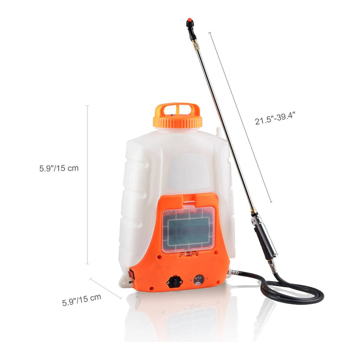 Battery Powered Backpack Sprayer 4 Gal Tank 0 to 90 PSI Adjustable Pressure