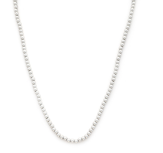 Beaded Bliss Choker Necklace in Silver