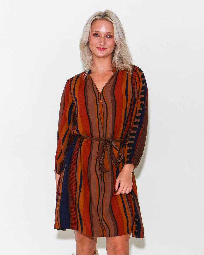 Belted Abstract Dress