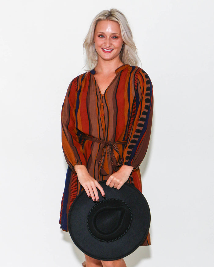 Belted Abstract Dress