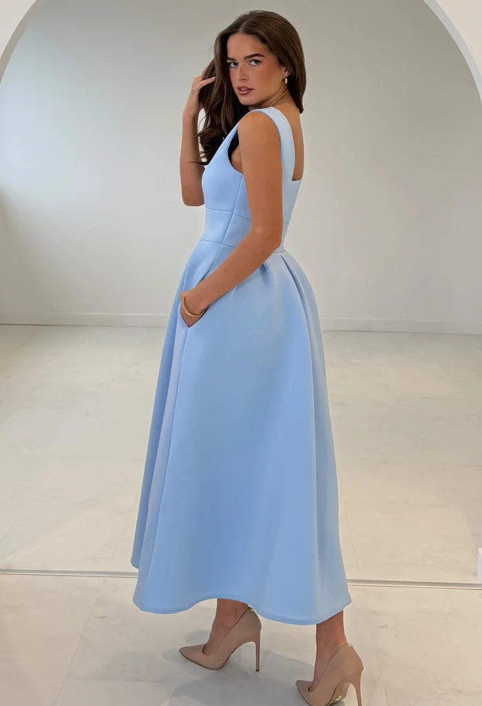 Bethany V-Neck Skater Midi Dress