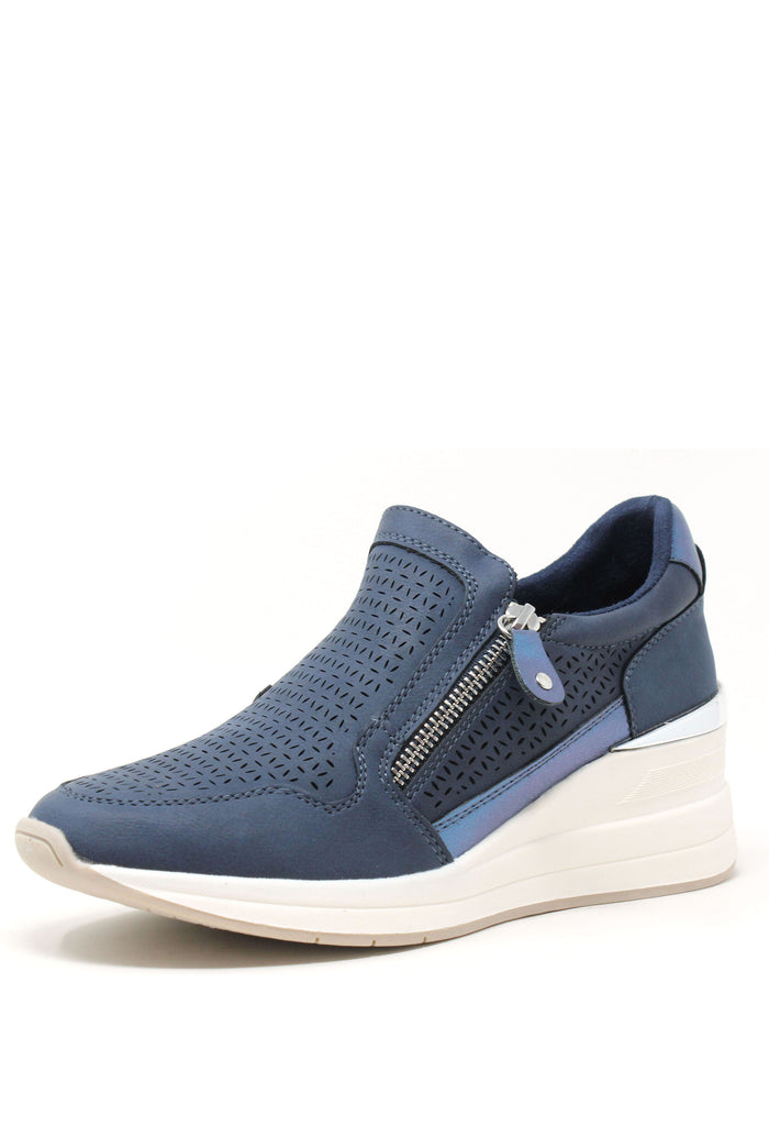 Bianca Side Zip Wedge Trainer