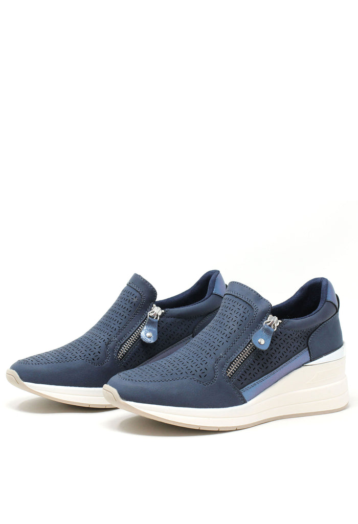 Bianca Side Zip Wedge Trainer