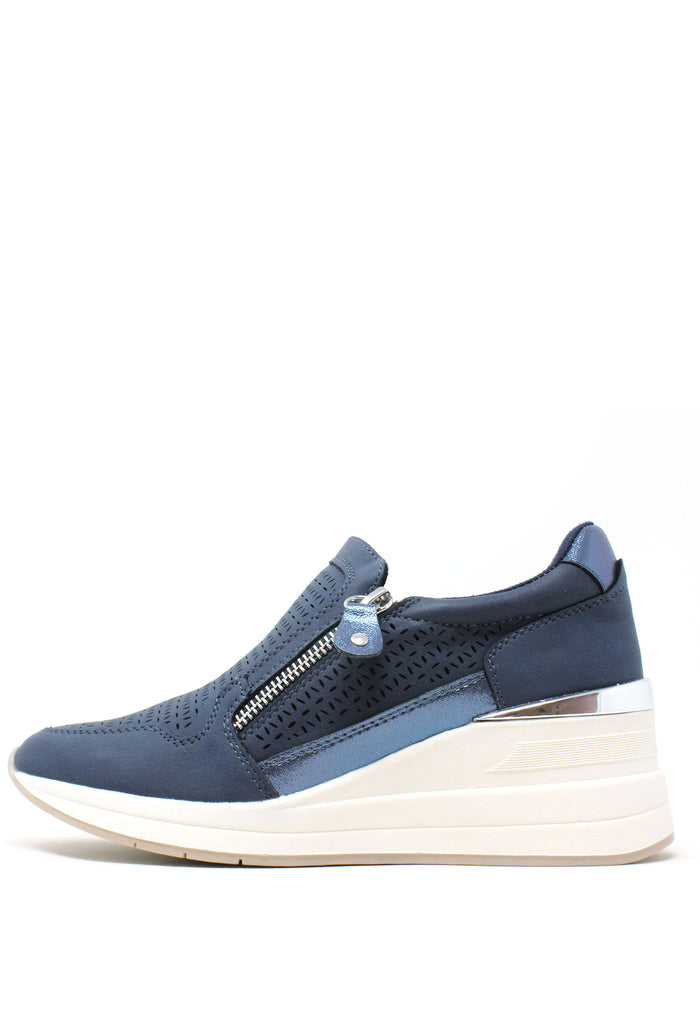 Bianca Side Zip Wedge Trainer