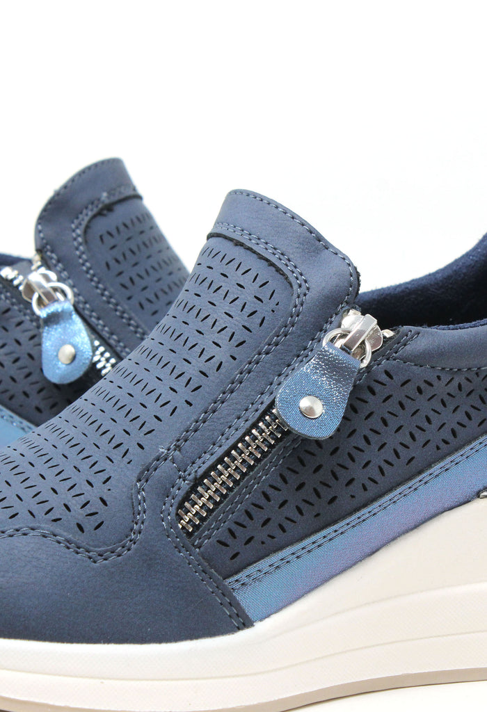 Bianca Side Zip Wedge Trainer