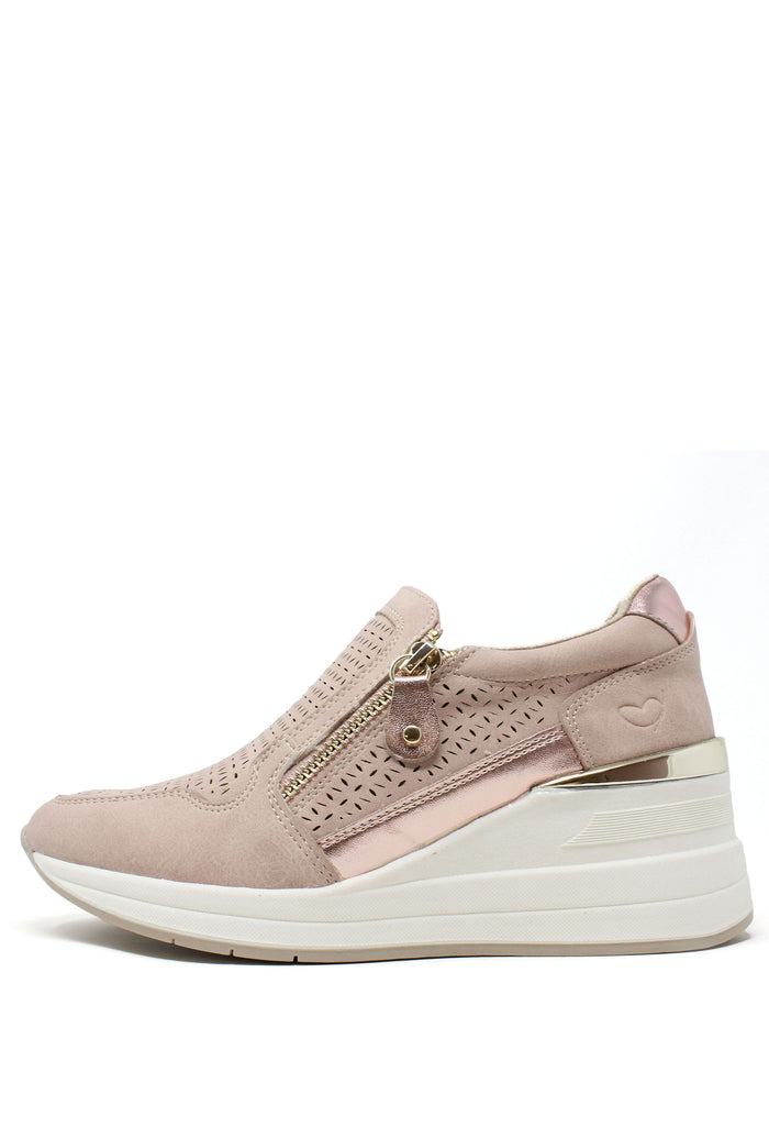 Bianca Side Zip Wedge Trainer