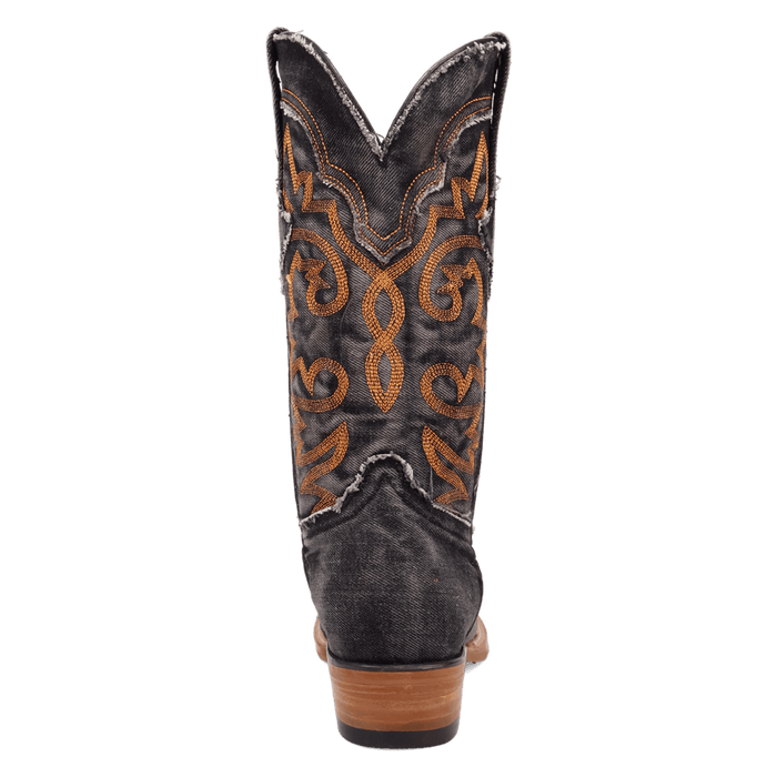 PRODUCT SHOT BIG EASY DENIM BOOT AT 180 DEGREE BACK ANGLE