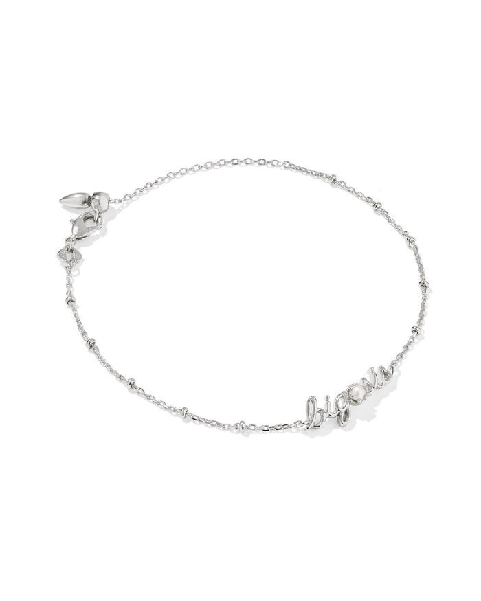 Big Sis Delicate Chain Bracelet in Silver with Freshwater Cultured Pearl