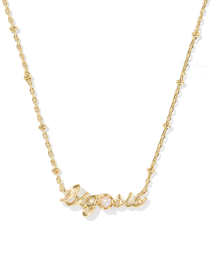 Big Sis Short Pendant Necklace in Gold Freshwater Cultured Pearl