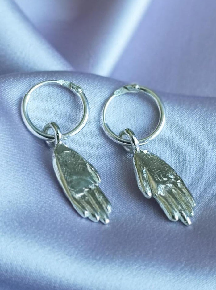 BILAK JEWELRY Boucles d'Oreilles Mains - Argent Sterling