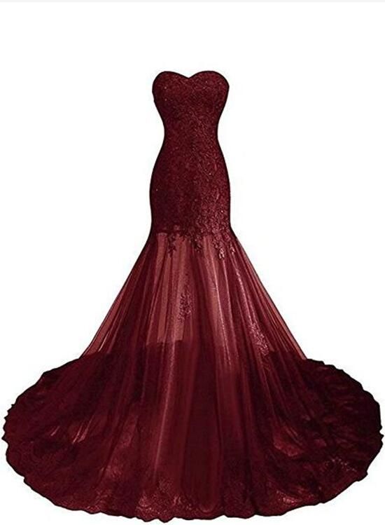 Black Girl Prom Dress 2022 Burgundy Lace Tulle Corset Back