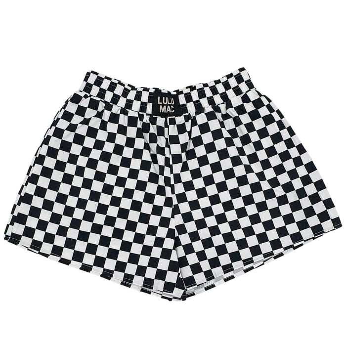 BLACK WHITE CHECK BOXER SHORT