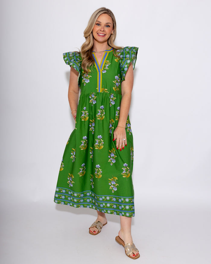 Blooming Border Midi Dress