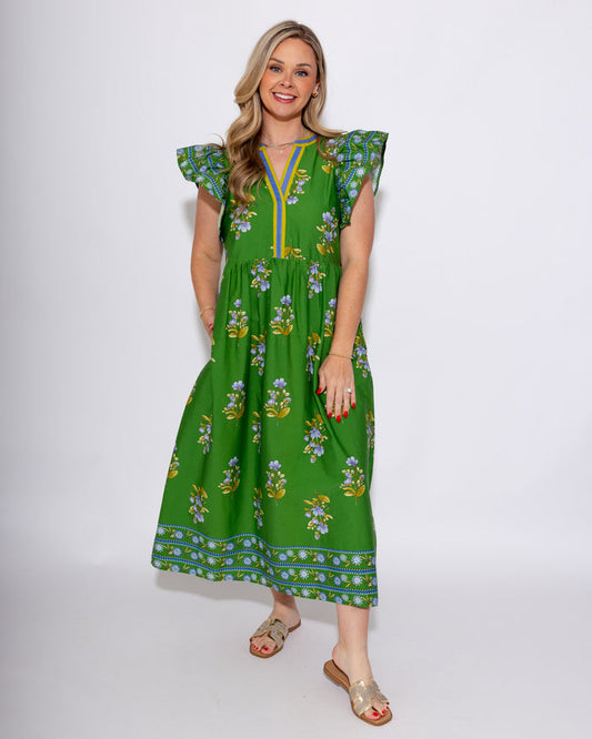 Blooming Border Midi Dress