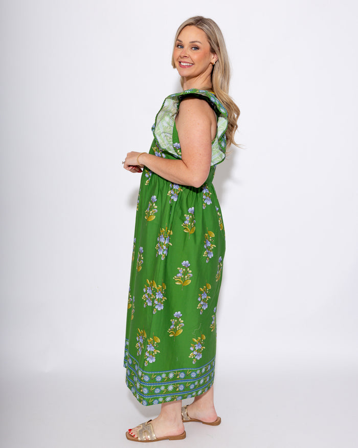Blooming Border Midi Dress