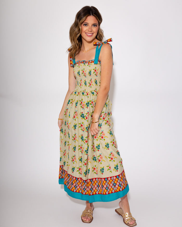 Blossom Breeze Smocked Midi Dress