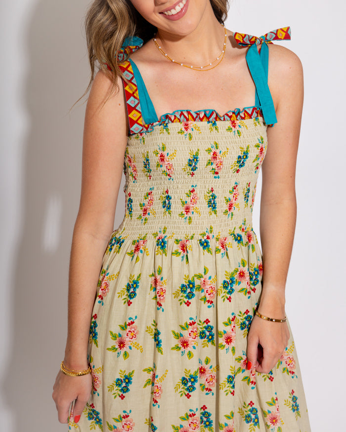 Blossom Breeze Smocked Midi Dress