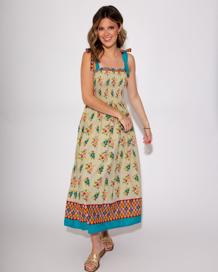 Blossom Breeze Smocked Midi Dress