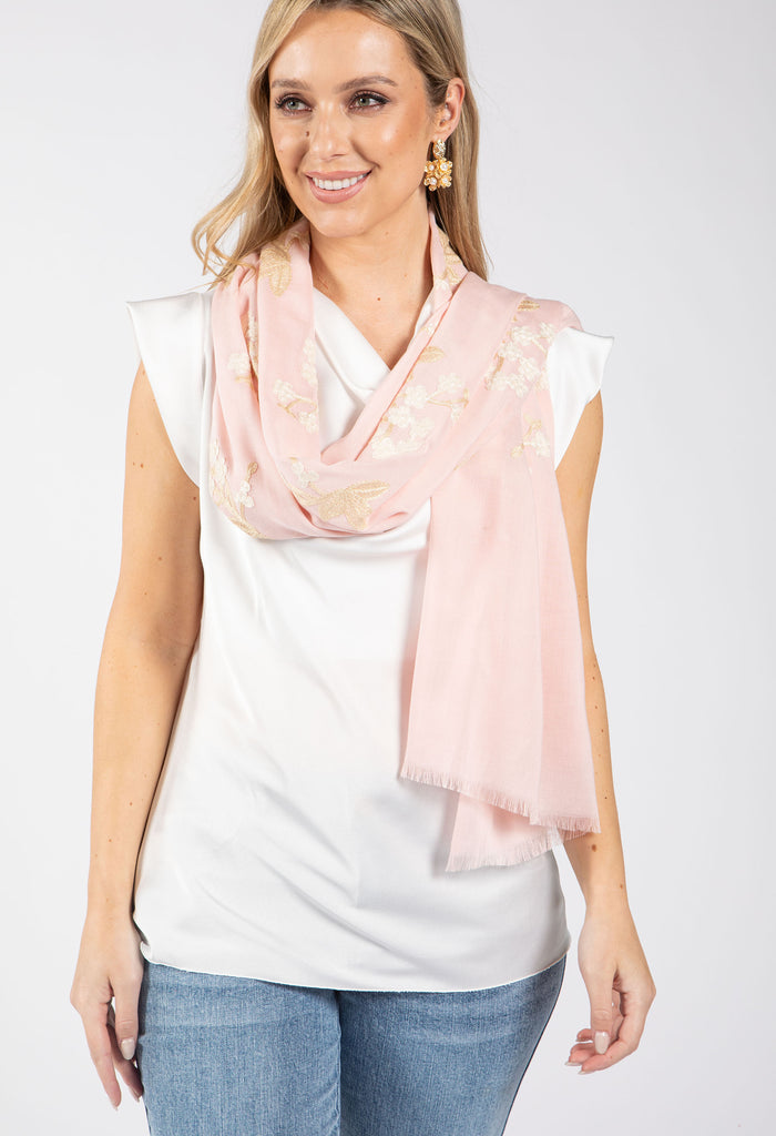 Blossom Embroidered Scarf