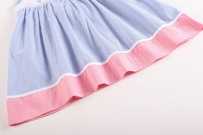 Blue and Pink Ocean Smocked Sundress - Lil Cactus
