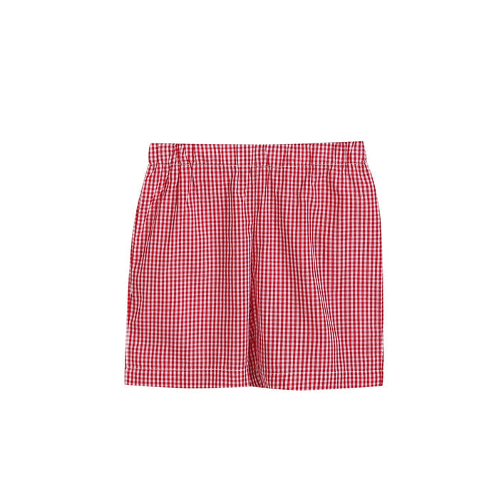 Blue Crab Shirt and Red Gingham Shorts Set - Lil Cactus