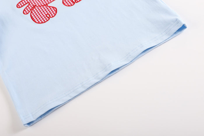 Blue Crab Shirt and Red Gingham Shorts Set - Lil Cactus