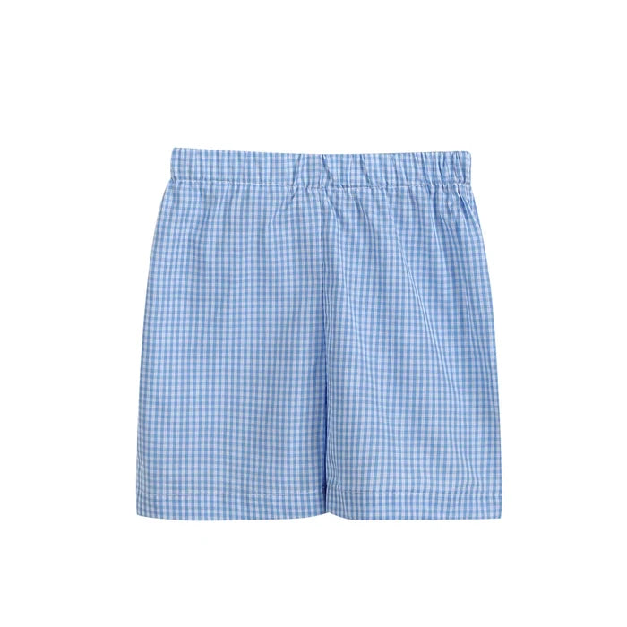 Blue Gingham Golf Hole Shirt and Boy Shorts Set - Lil Cactus