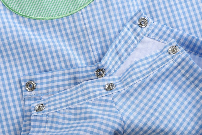 Blue Gingham Golf Hole Shortall - Lil Cactus