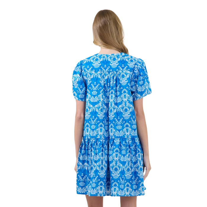 Blue Willow Tiered Mini Dress