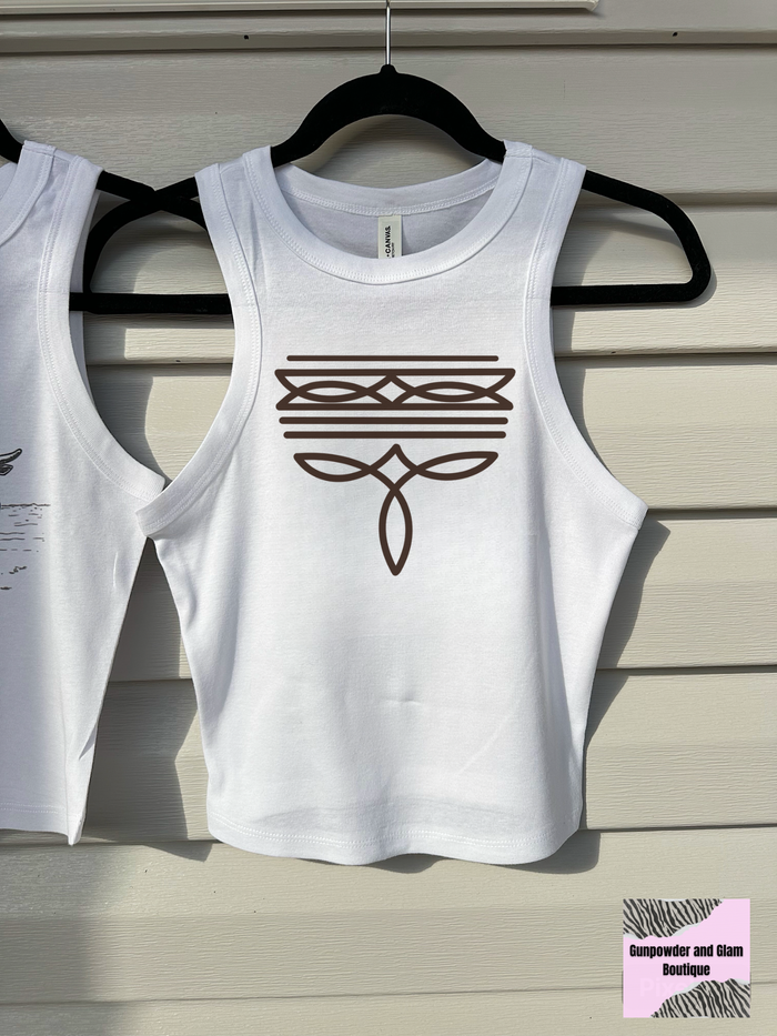 Boot Stitch Cropped Tank