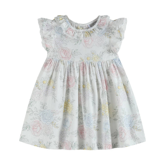 Bouquet Floral Ruffle Dress - Lil Cactus