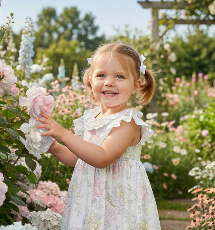 Bouquet Floral Ruffle Dress - Lil Cactus