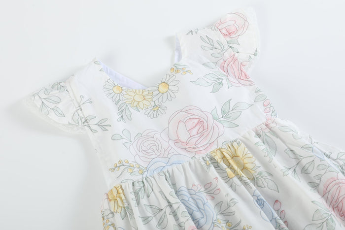 Bouquet Floral Ruffle Romper - Lil Cactus