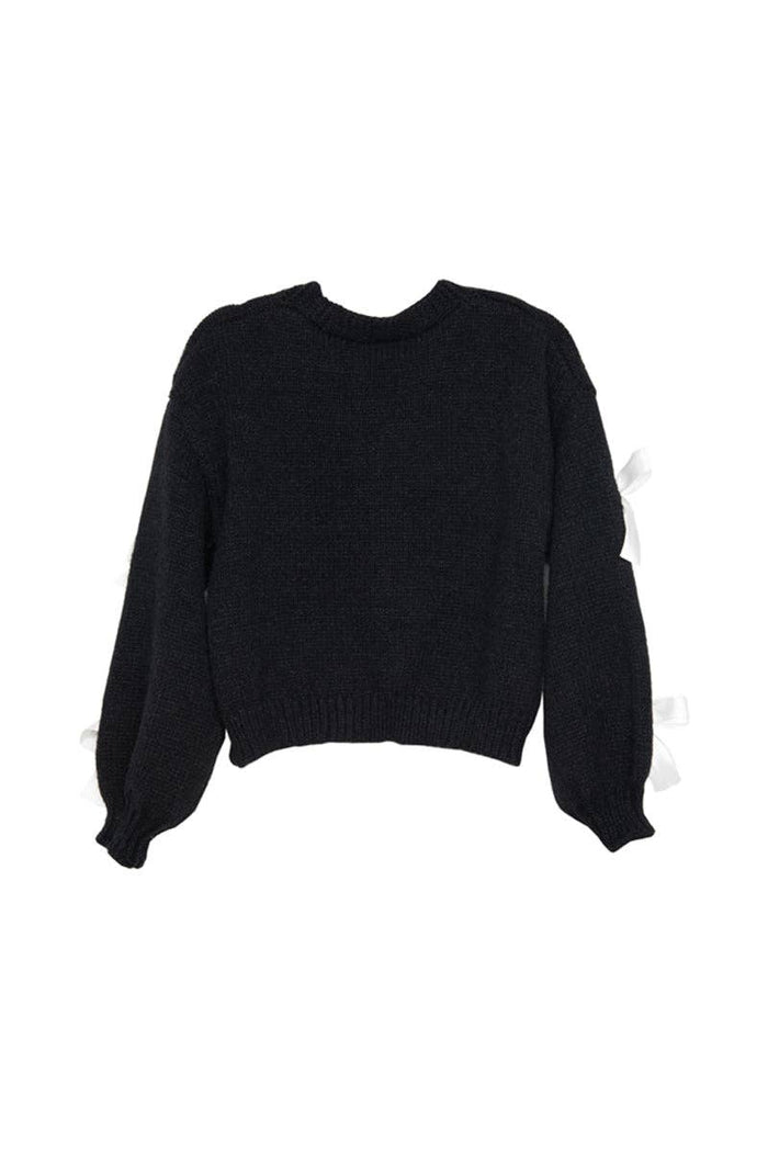 Bow Long Sleeve Knit Cardigan