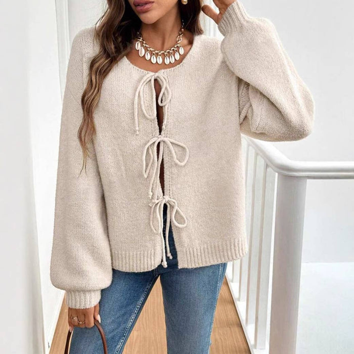 Bow Tie Soft Sweater Jacket
