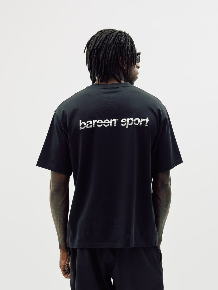 Box Fit Athletic Logo Tee, Men - Black