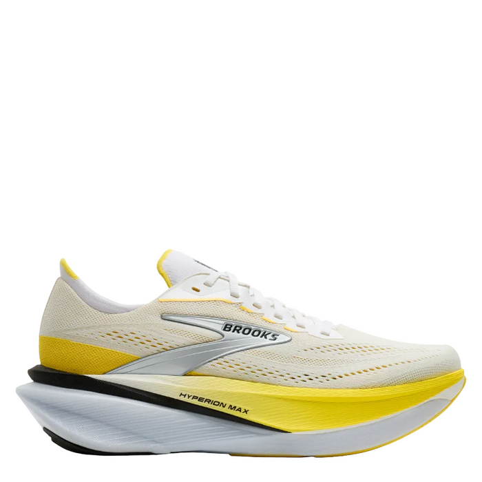Brooks Men's Hyperion Max 4 Running Shoes in White/Cyber Yellow/Black AW26